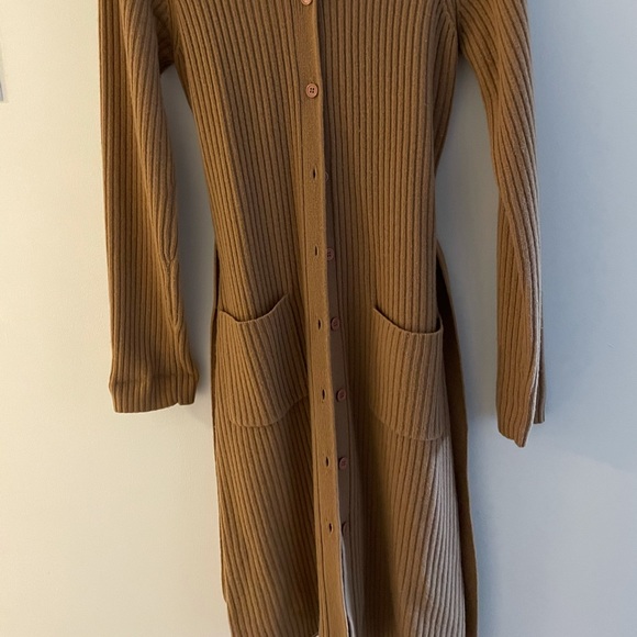 Bedo Camel 3/4 length wool sweater coat - Picture 3 of 4